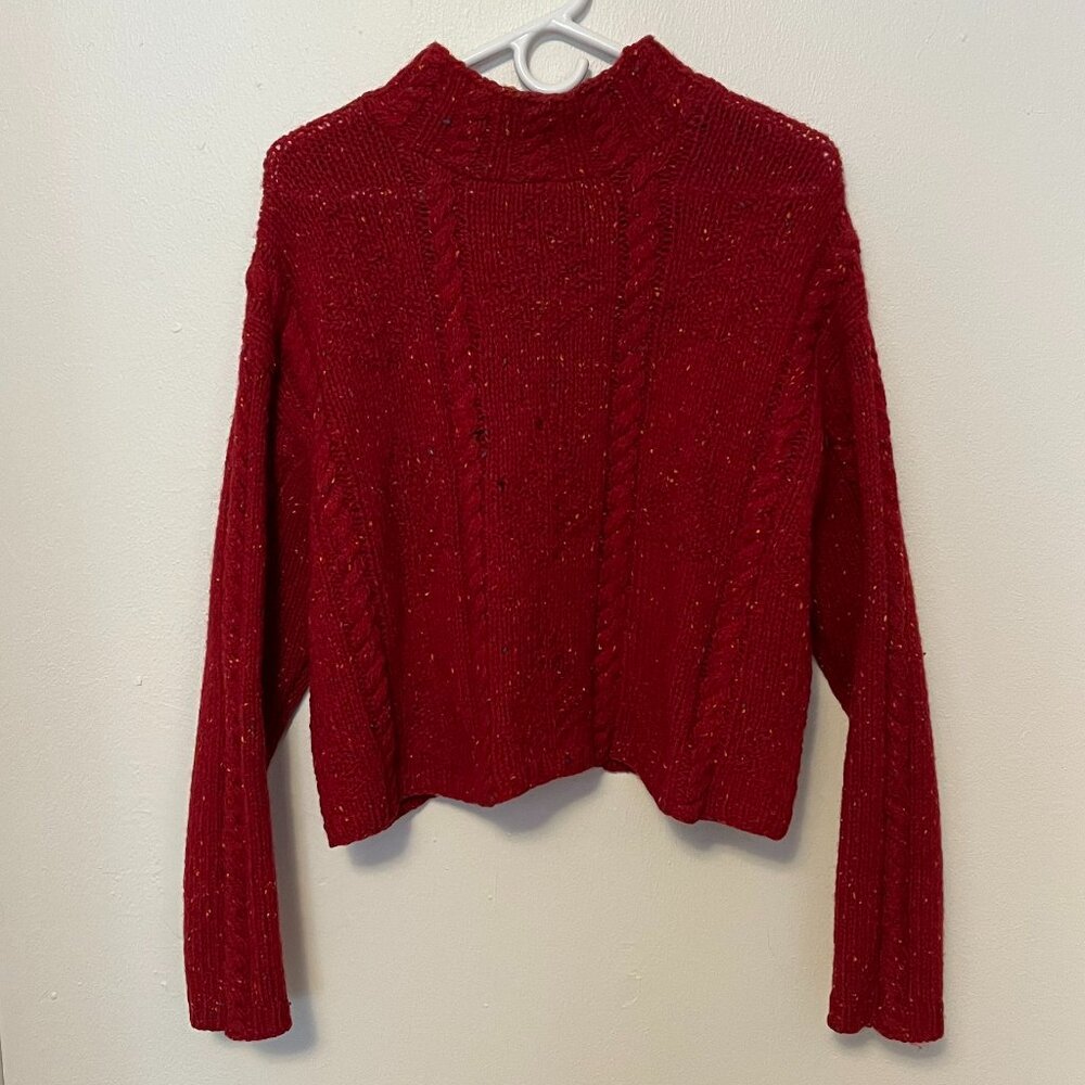 The Limited Sweater Wool Hand Knit Red Size S